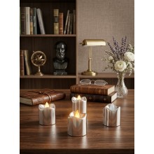 12'Lİ DEKORATİF GÜMÜŞ LED MUM 4.50 CM