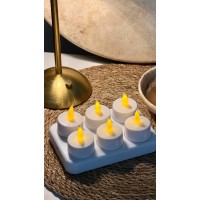 6'LI DEKORATİF TEA LİGHT ŞARJLI LED MUM 