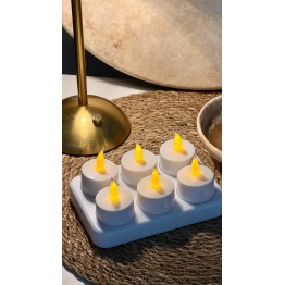 6'LI DEKORATİF TEA LİGHT ŞARJLI LED MUM 