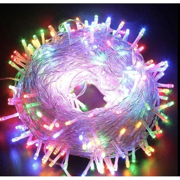 10 Metre RGB Boncuk İp LED - 100 Ledli Şeffaf Kablolu Eklenebilir Aydınlatma