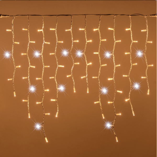 MUER IP65 Dış Mekan Çakarlı Saçak LED Aydınlatma (Amber & Beyaz Çakar / Beyaz Kablo)