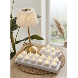 12'Lİ DEKORATİF TEA LİGHT ŞARJLI LED MUM