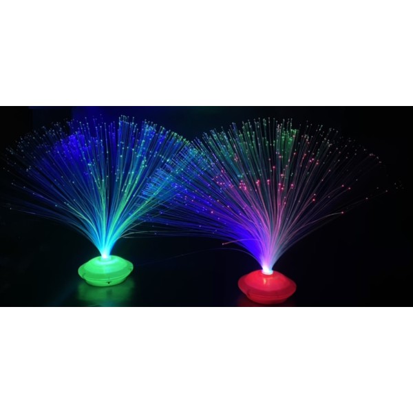 12'li Set Renk Değiştiren Fiber Optik Püsküllü LED Lamba (8 Modlu)
