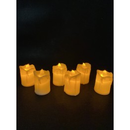 6 Adet Akar Figürlü Titrek Işıklı Pilli Dekoratif LED Mum 