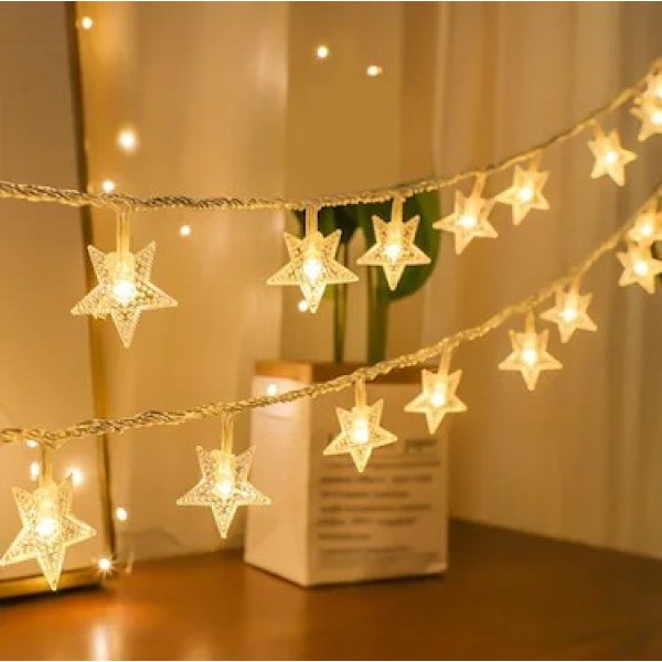 3 Metre 20 LED'li Yıldız Pilli Dekoratif Şerit Aydınlatma – 2 Fonksiyonlu